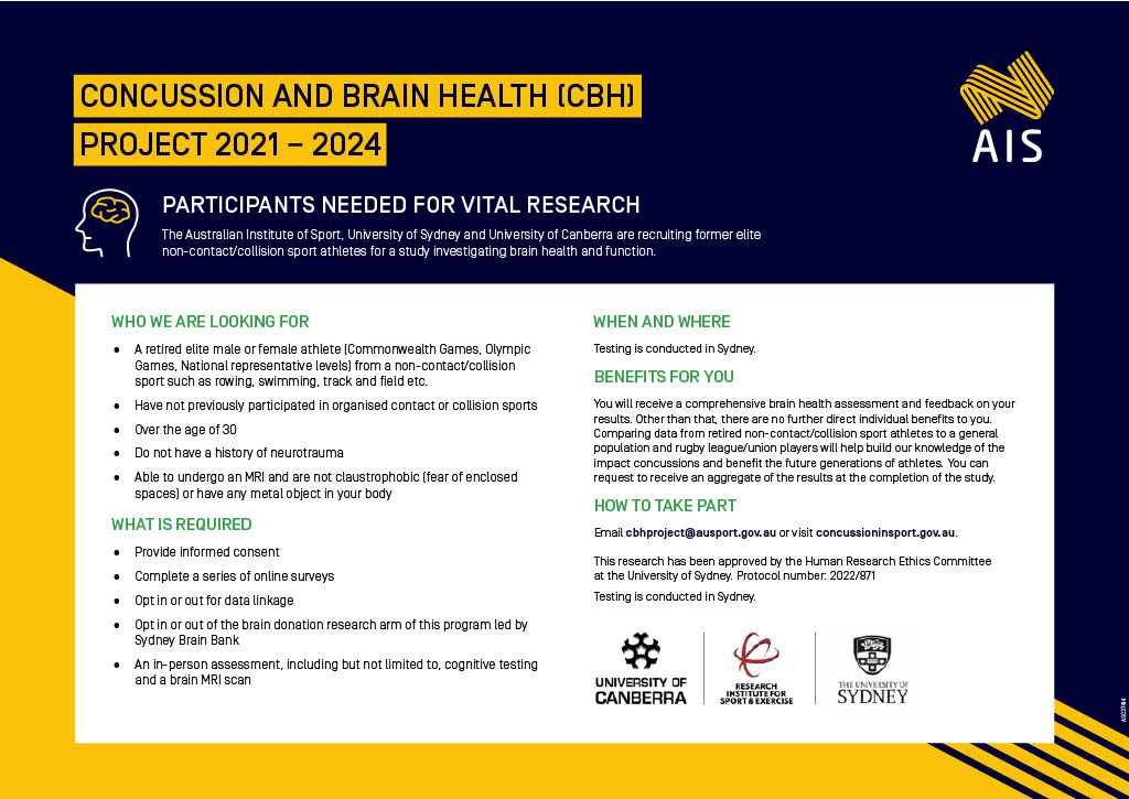 Concussion and Brain Health Project flyer